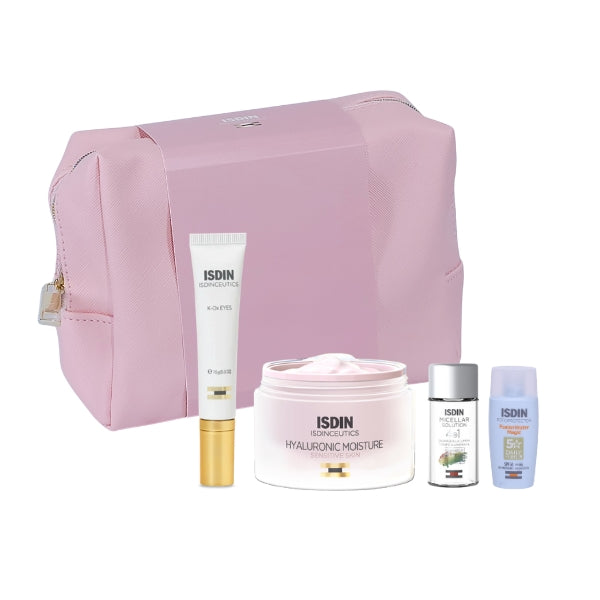 ISDIN - Pink Routine Set Hyaluronic Moisture Sensitive + K-Ox Eyes + FREE Minis And Pouch