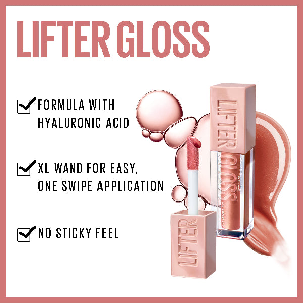 Lifter Gloss Lip Gloss Makeup with Hyaluronic Acid for smooth and hydrated lips - Features