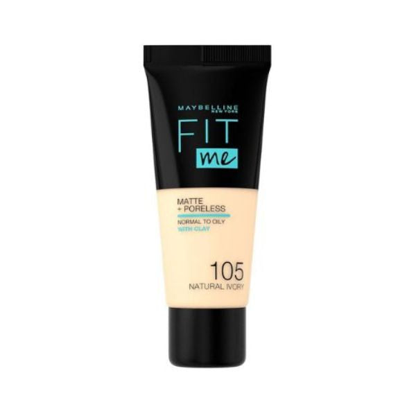 Maybelline New York - Fit Me Matte  Poreless Liquid Foundation Ideal For Normal To Oily Skin - 105 Natural Ivory