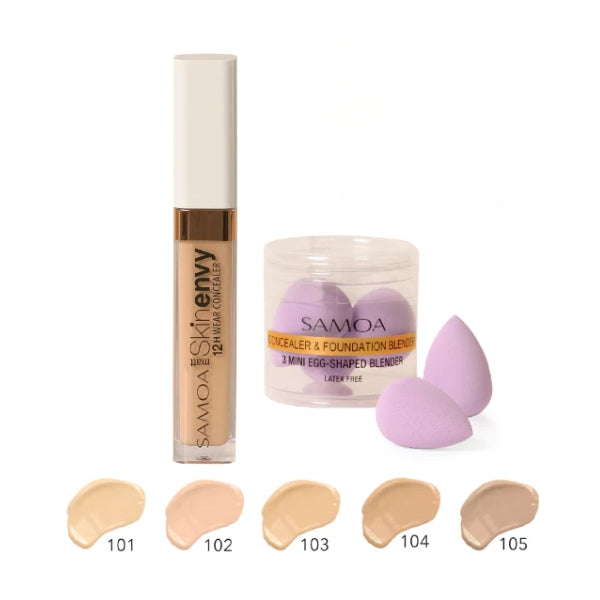 Samoa Cosmetics - SkinEnvy Concealer + Set 3 Mini Blender At 15% OFF