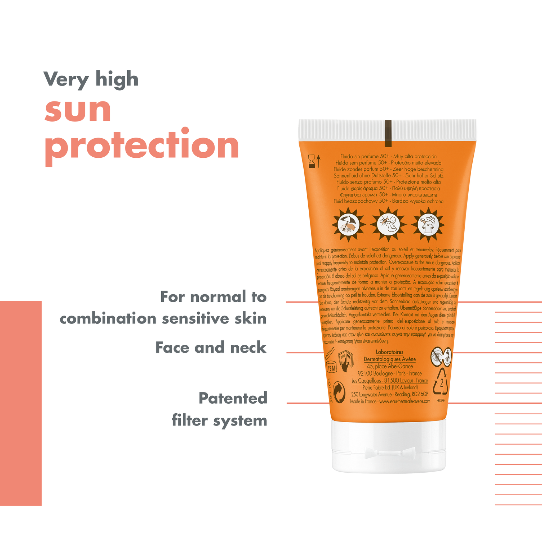 Buy 1 Get 1 Avène Fragrance-free cream SPF50+ Sunscreen 50ml  For Dry Sensitive Skin