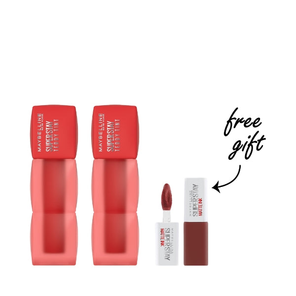 2x Teddy Tint Lip Tint + FREE Mini Lipstick