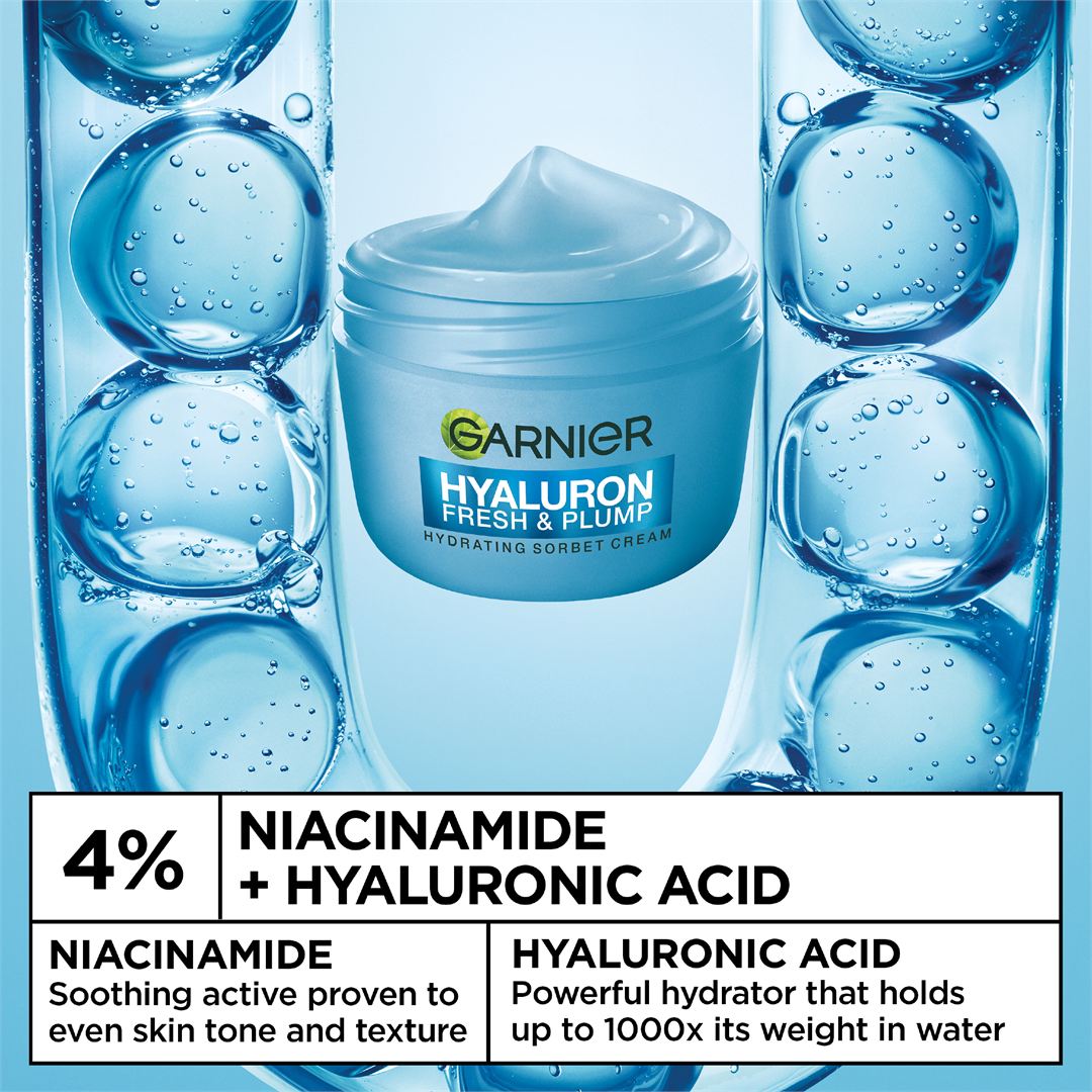 Hyaluron Fresh & Plump Cream - Hydration, 48H Oil Free - 4% [Hyaluronic Acid + Niacinamide] - Cruelty Free International & Vegan - 85ml