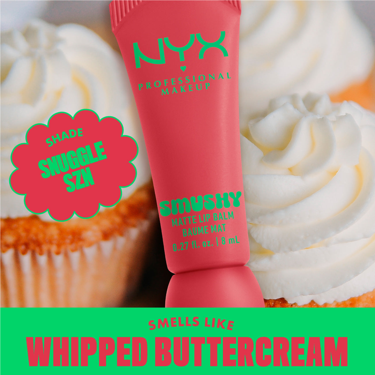 Smushy Matte Lip Balm, Soft Diffused Color, Matte Finish