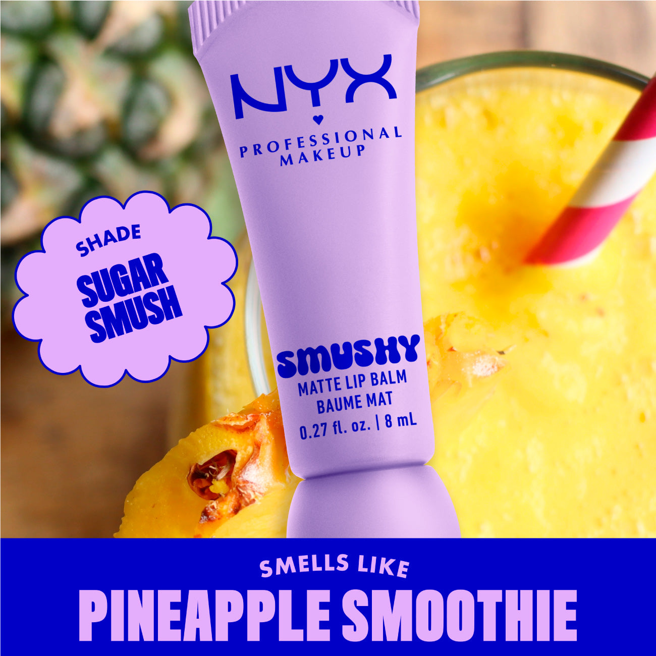 Smushy Matte Lip Balm, Soft Diffused Color, Matte Finish