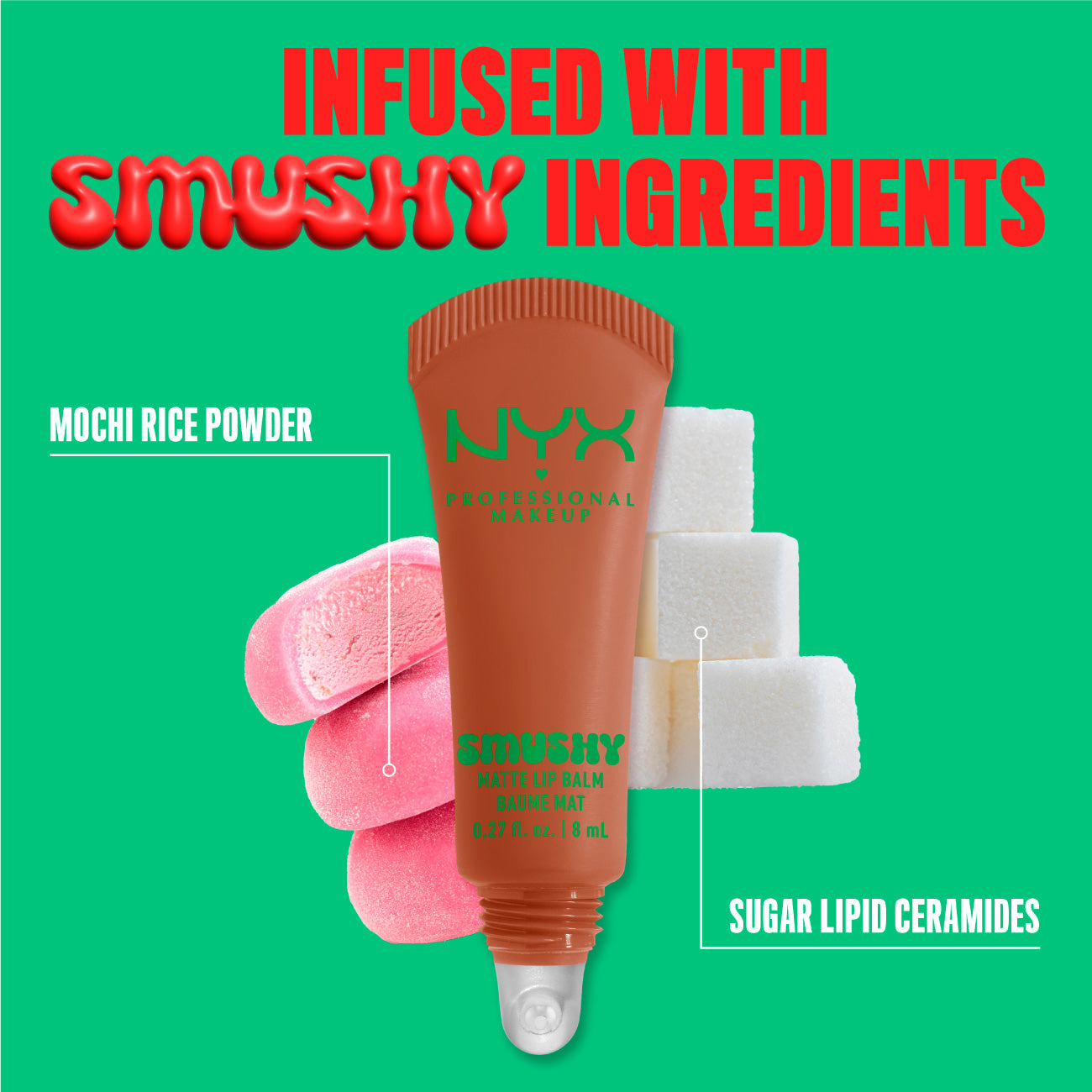 Smushy Matte Lip Balm, Soft Diffused Color, Matte Finish