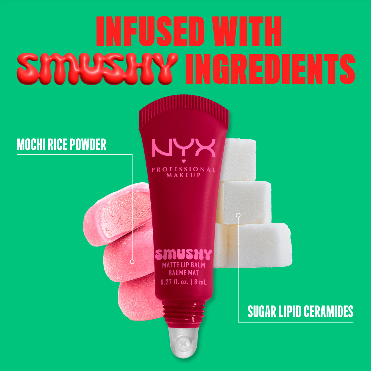 Smushy Matte Lip Balm, Soft Diffused Color, Matte Finish