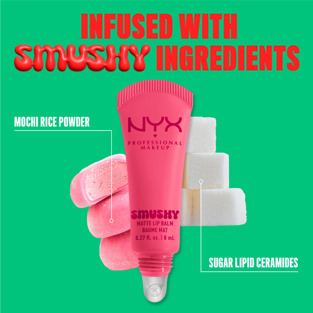 Smushy Matte Lip Balm, Soft Diffused Color, Matte Finish