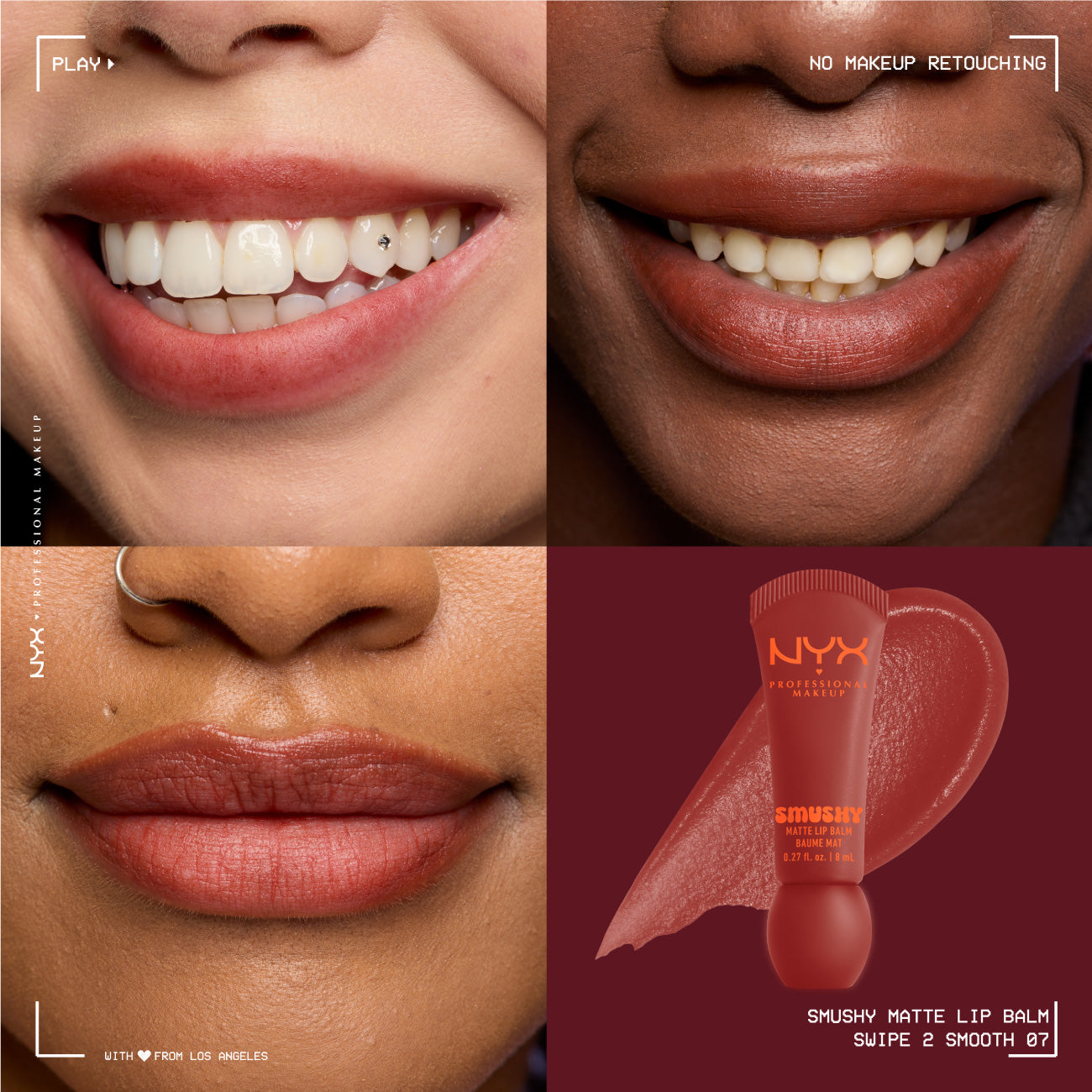 Smushy Matte Lip Balm, Soft Diffused Color, Matte Finish