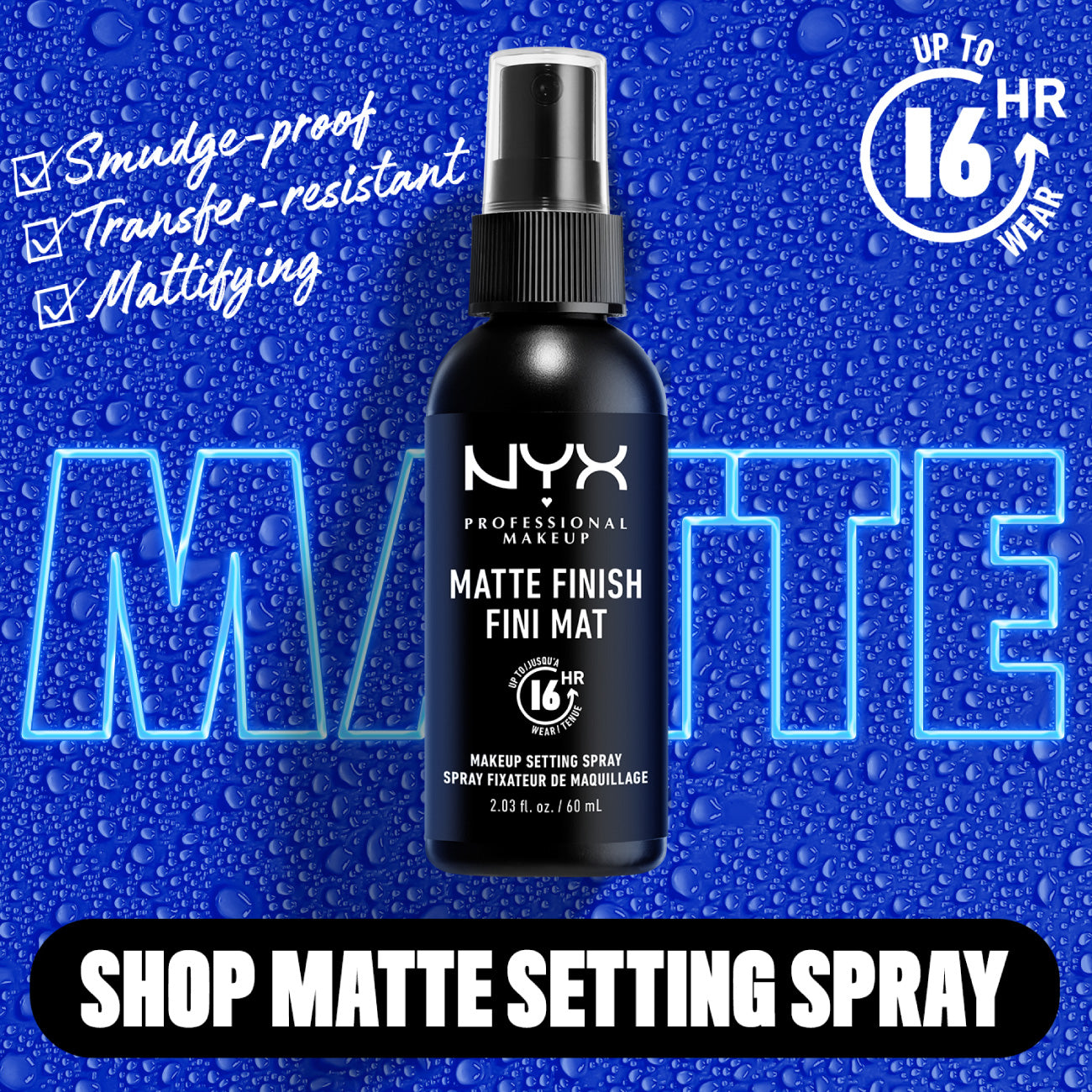 Makeup Setting Spray - Matte Finish, Lightweight, Long-Lasting 60ml
