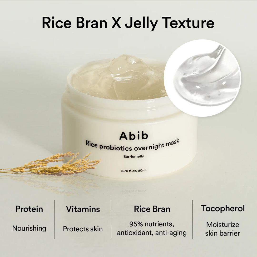 Abib Rice Probiotics Overnight Mask Barrier Jelly Hydrating Care 80 ML