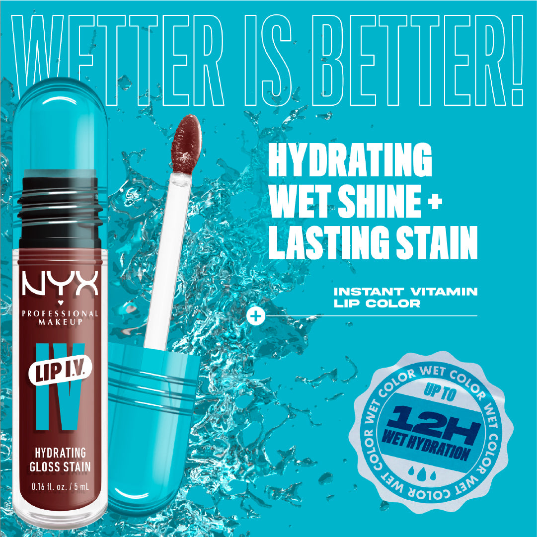 Lip IV Hydrating Gloss Stain, Lip Gloss, Up to 12HR Hydration