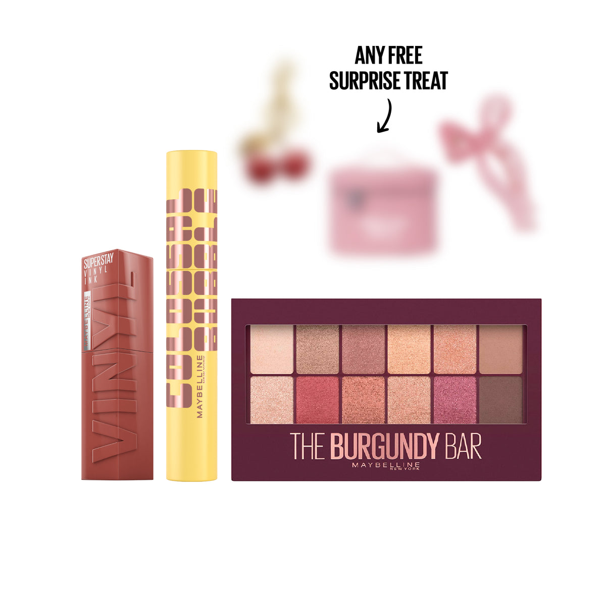 Vinyl Ink Lipstick + Colossal Bubble Mascara + Burgundy Eyeshadow Palette + FREE Surprise Treat At 20% OFF