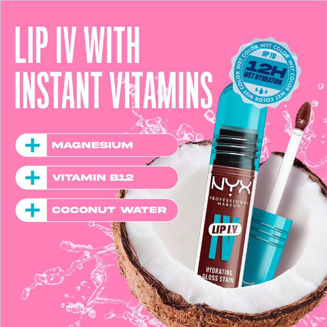 Lip IV Hydrating Gloss Stain, Lip Gloss, Up to 12HR Hydration