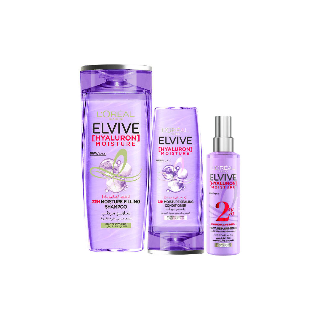 Elvive Hyaluron Moisture Shampoo + Conditioner + Serum At 15% OFF