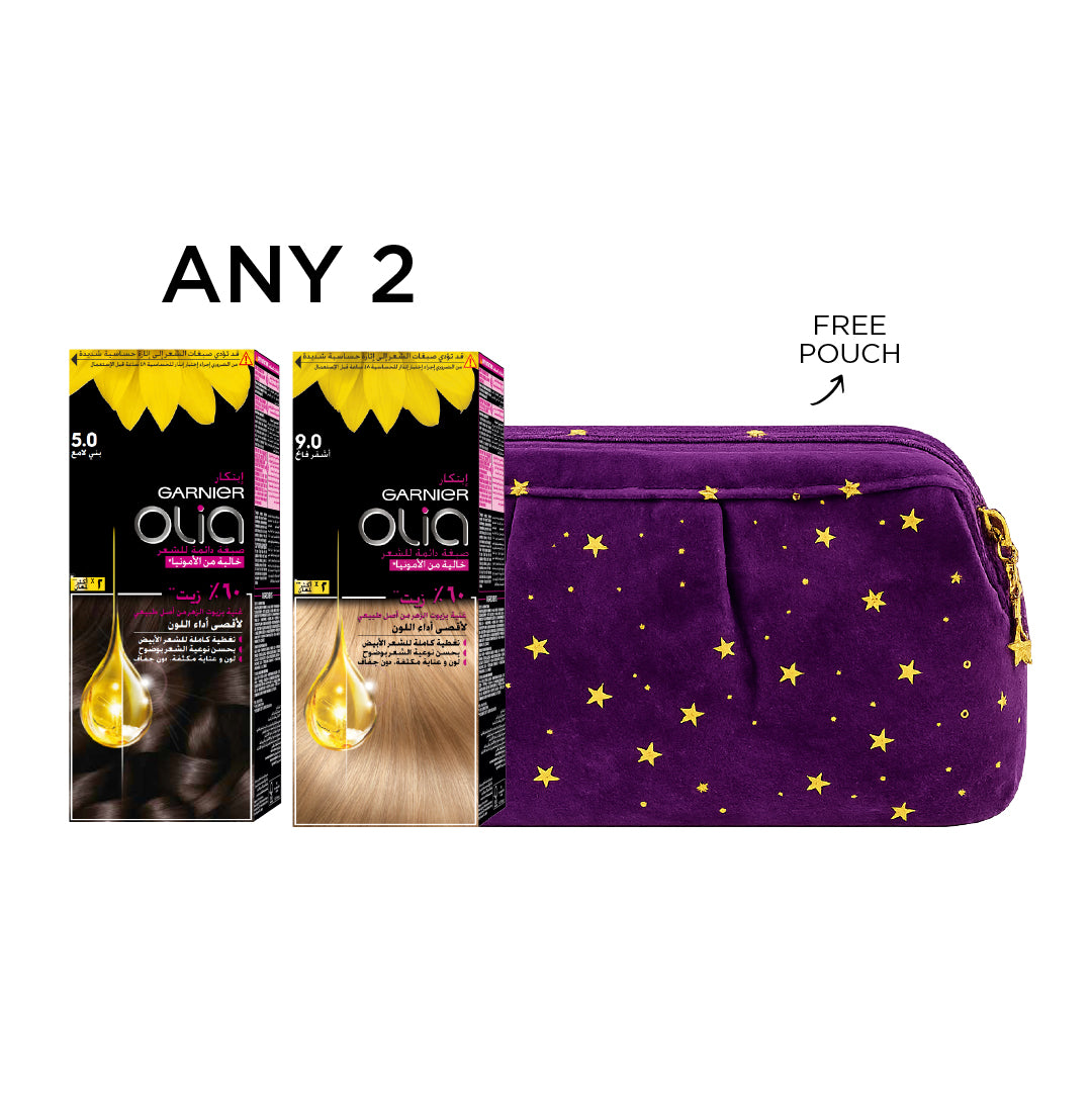 2x Olia Hair Color + FREE Purple Ramadan Pouch At 20% OFF