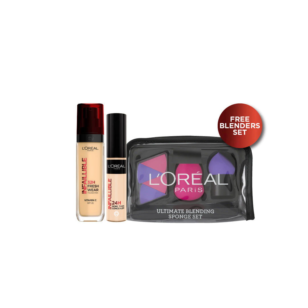 Infaillible Liquid Foundation + Full wear Concealer + FREE Beauty Blenders At 20% OFF 111