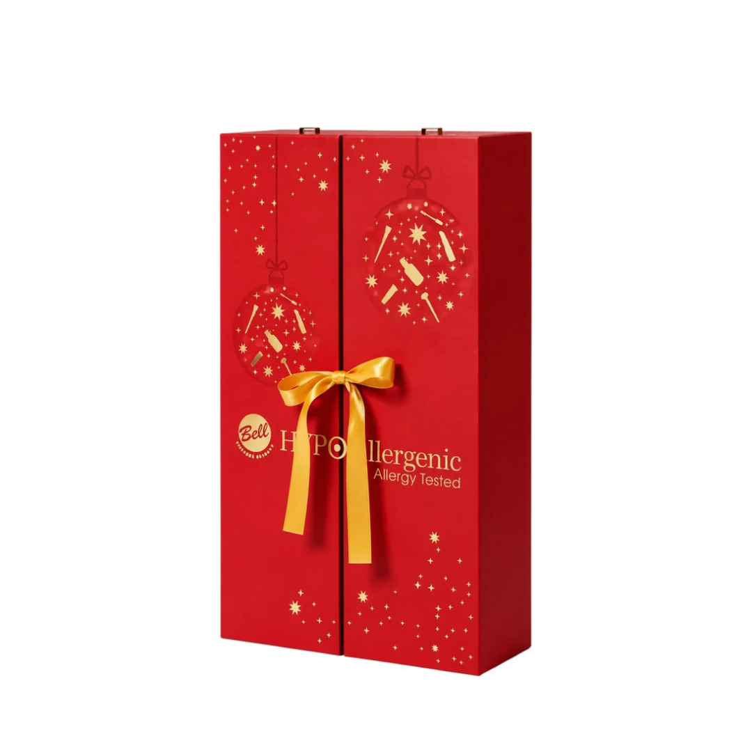 Bell HYPOAllergenic Christmas Advent Calendar 2026 red and gold beauty gift box with 24 numbered compartments
