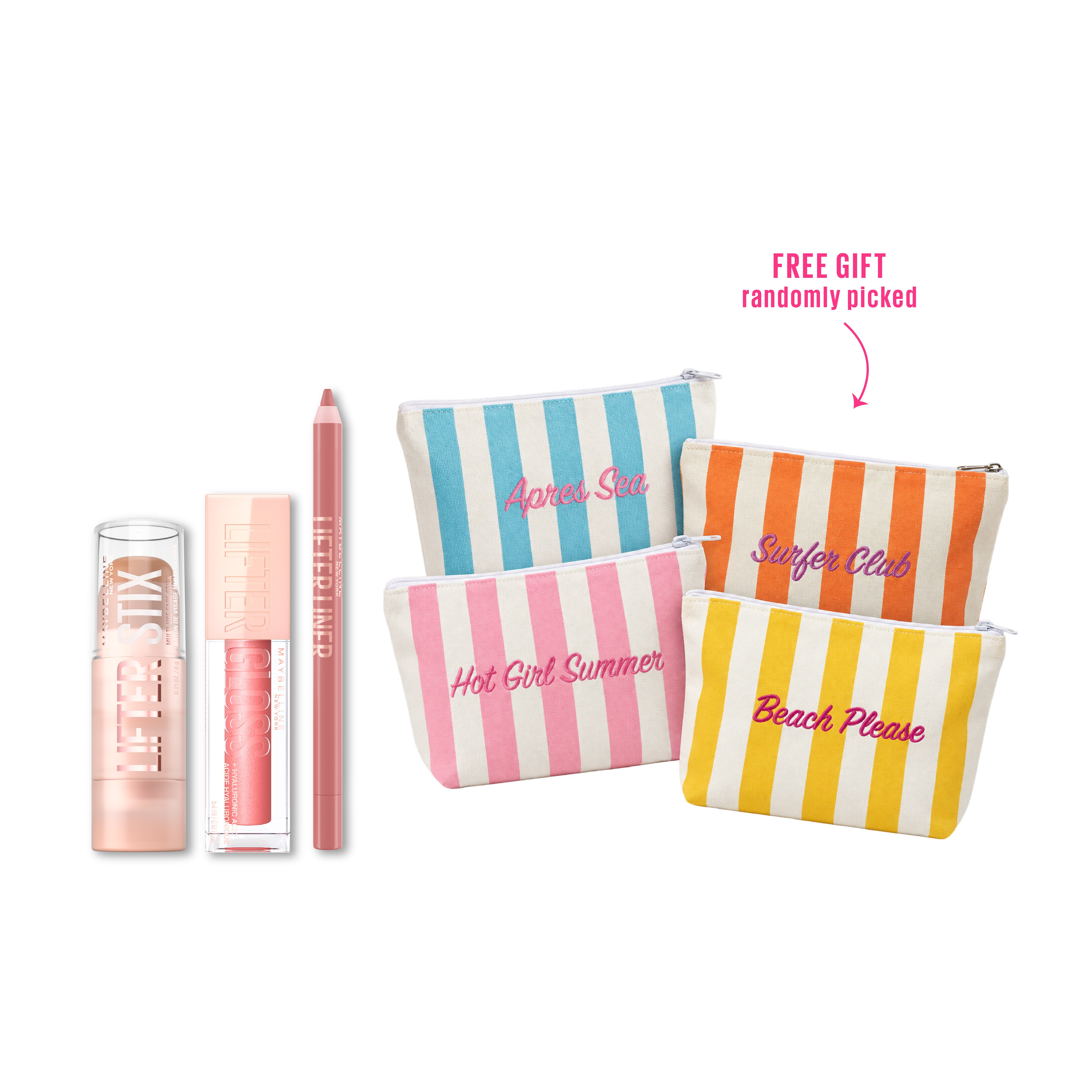 Lifter Stix + Lip Gloss + Lip Liner Pencil + FREE Pouch At 25% OFF
