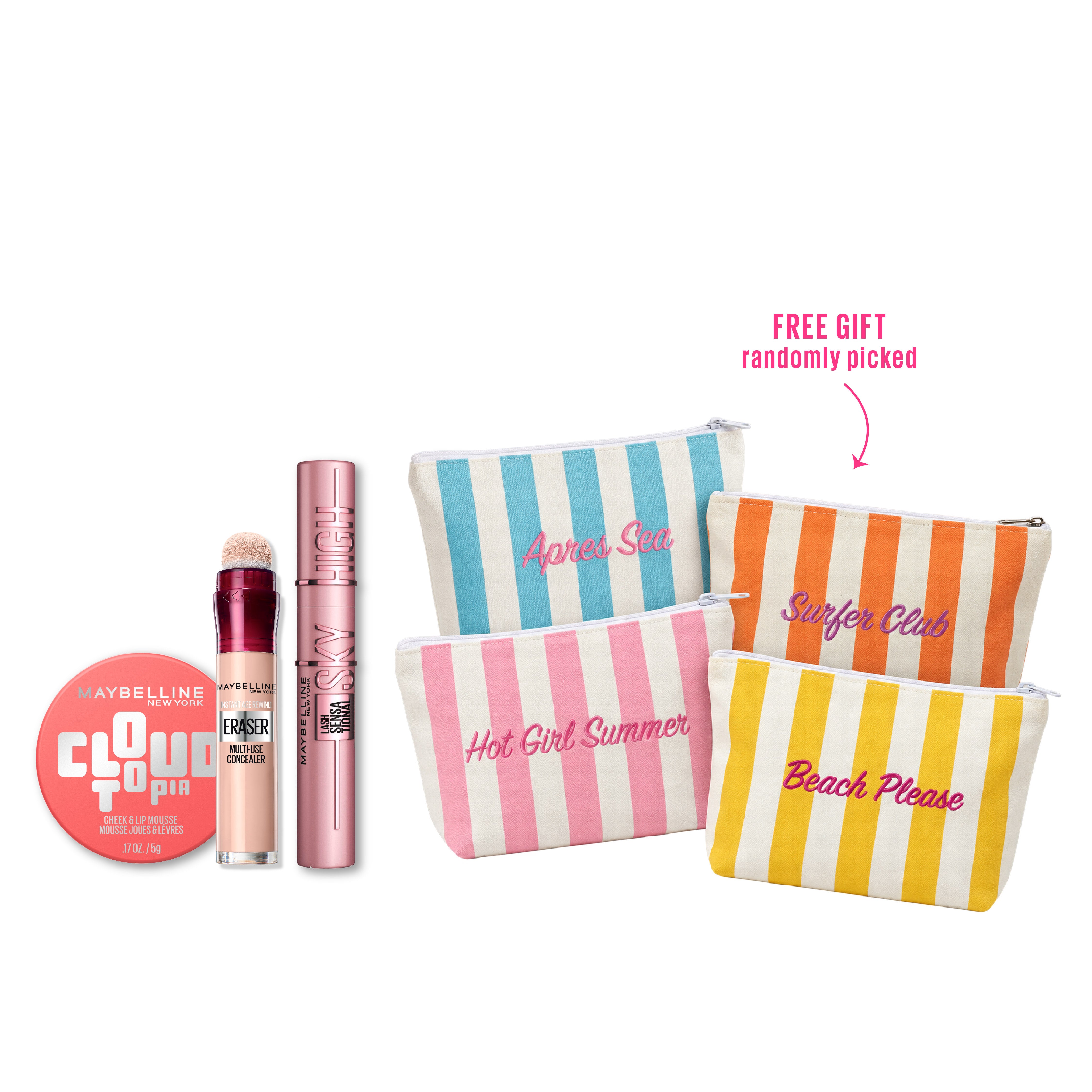 Cloudtopia Blush + Black Sky High Mascara + Instant Age Rewind Concealer + FREE Pouch