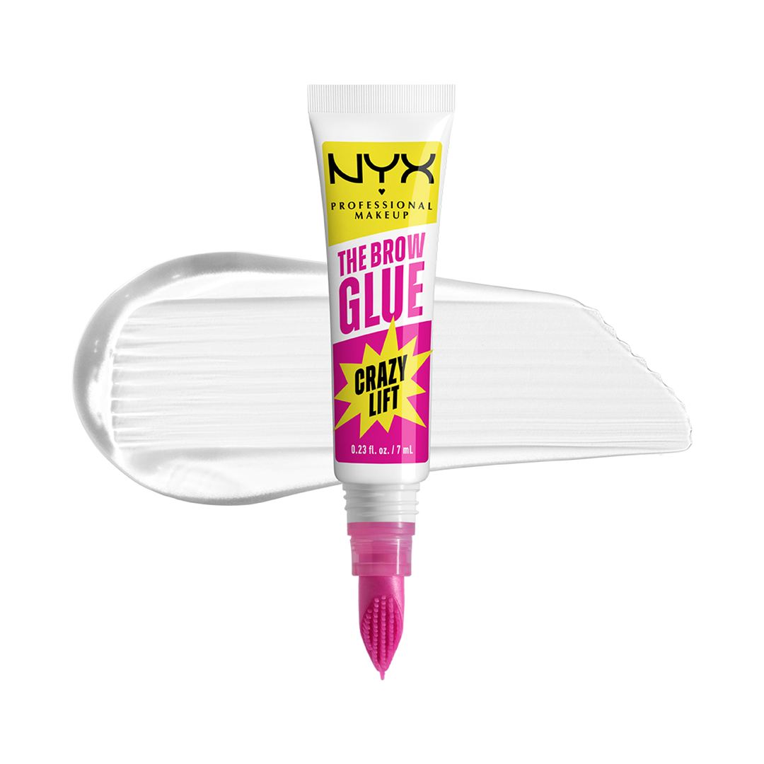 NYX Professional Makeup The Brow Glue Crazy Lift clear brow lamination gel 7ml with built-in styling comb