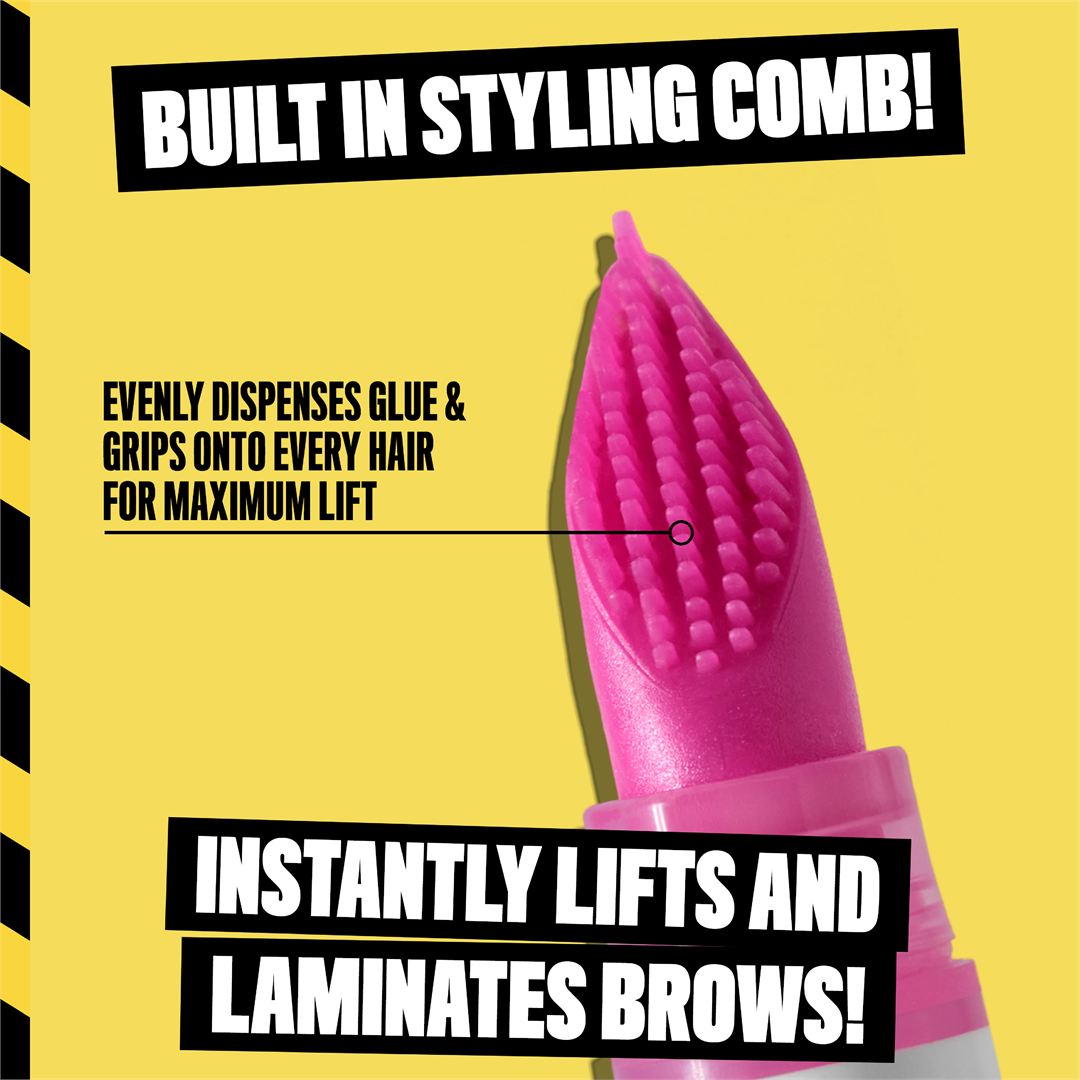 NYX Professional Makeup The Brow Glue Crazy Lift clear brow lamination gel 7ml with built-in styling comb