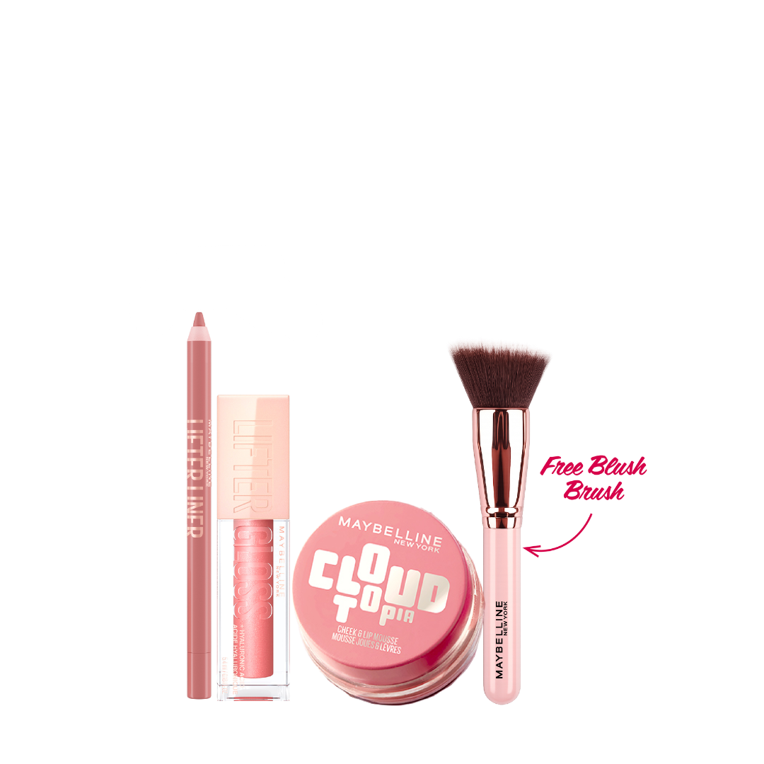 Lifter Liner Lip Liner + Lifter Lip Gloss + Cloudtopia Blush + FREE Brush At 15% OFF