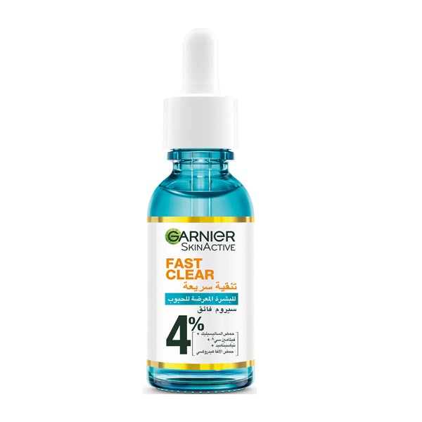 Garnier - Fast Clear 4% Salicylic Acid, Vitamin C, Niacinamide, AHA - Anti-Acne Treatment Booster Serum