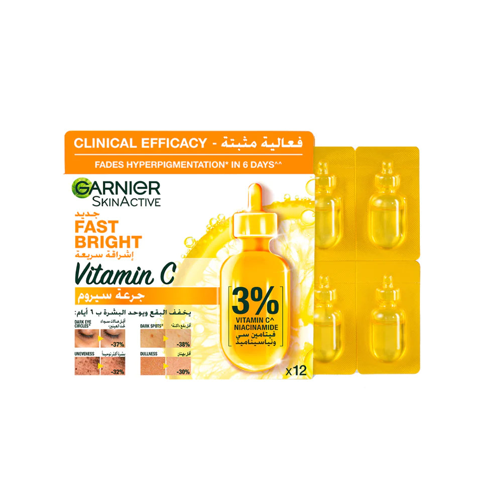 Garnier Skin Active Fast Bright Hyperpigmentation Ampoule Serum Multipack (12 X 1.5ML) | Loolia Closet