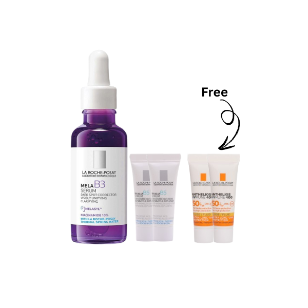 Mela B3 Serum + 2 FREE Mini Hyalu B5 Serum + 2 FREE Mini Antelios UV mune