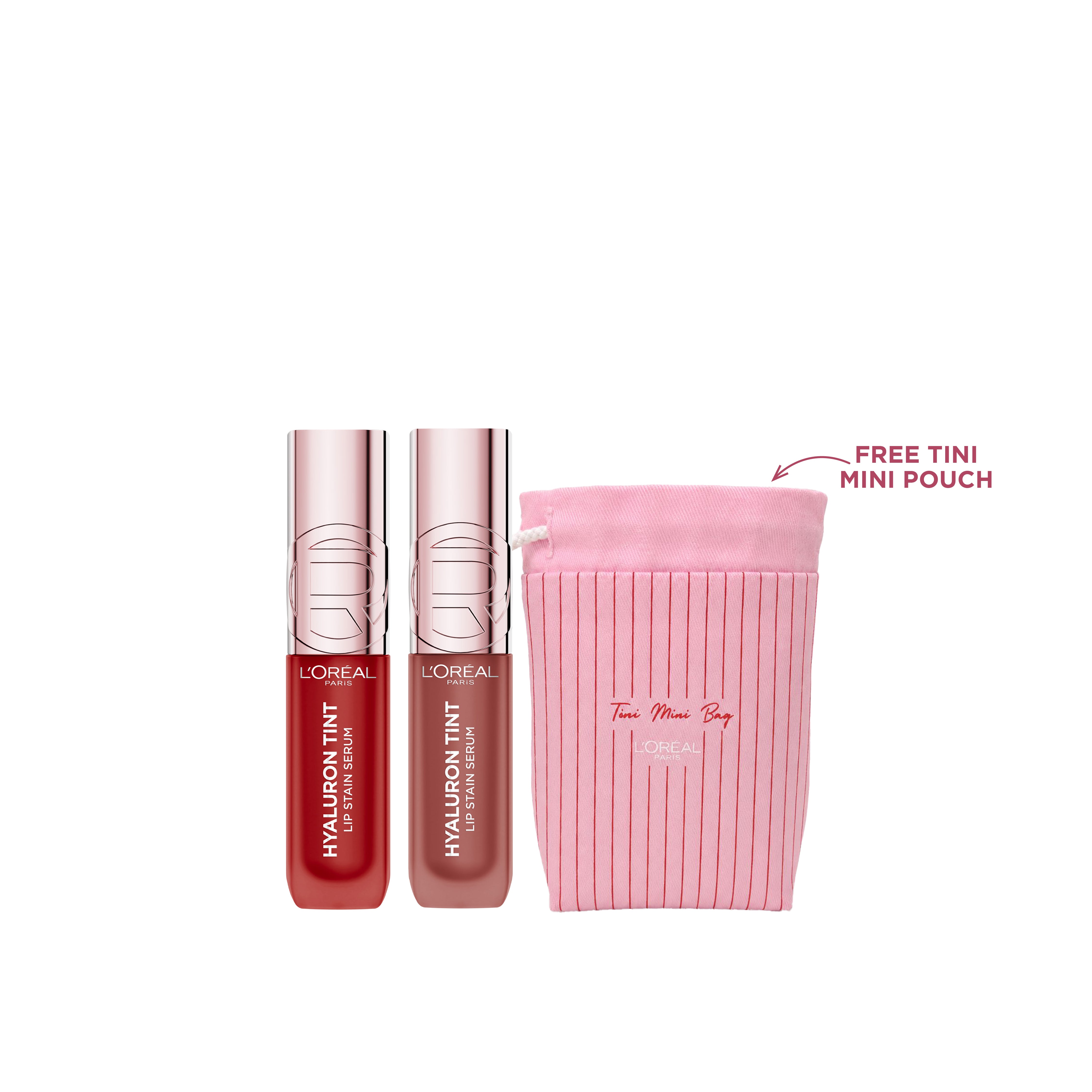 2x Hyaluron Tint Lip Stain Serum + FREE Tini Mini Pouch