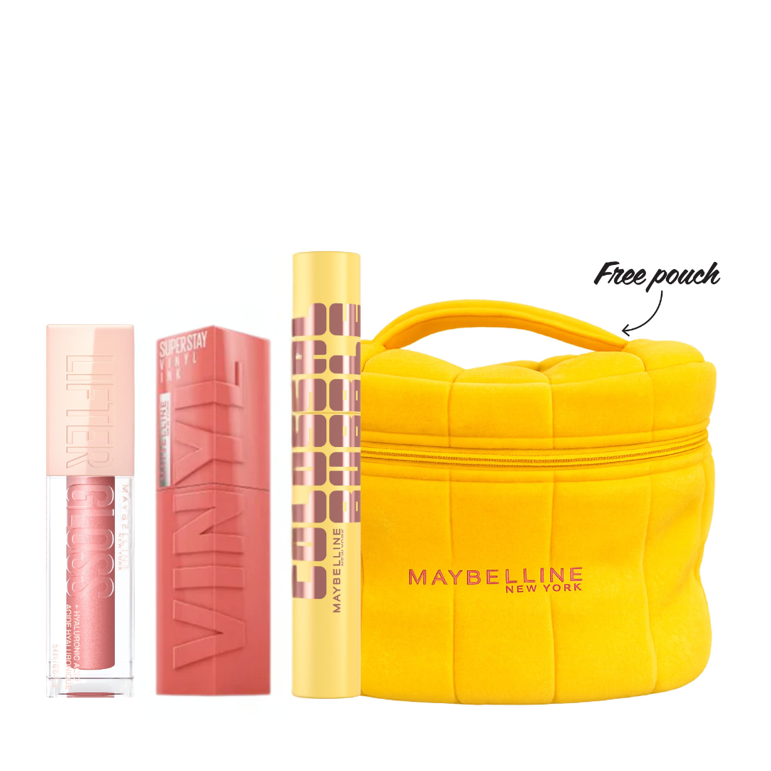 New Colossal Bubble Mascara + Lip Gloss + Vinyl Ink Lipstick + FREE Pouch At 10% OFF