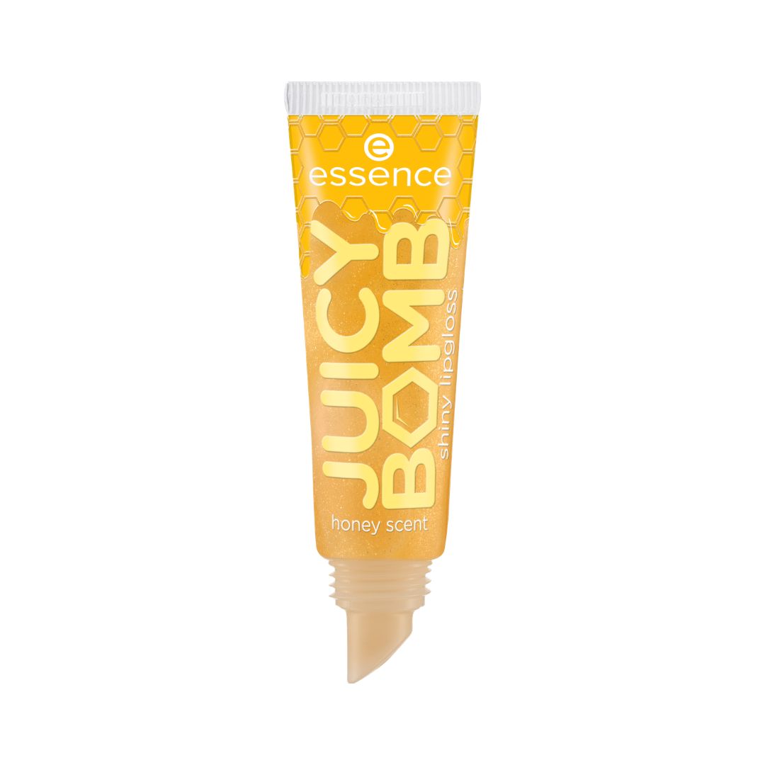 Essence Juicy Bomb shiny lip gloss golden honey shimmer high shine non sticky lips