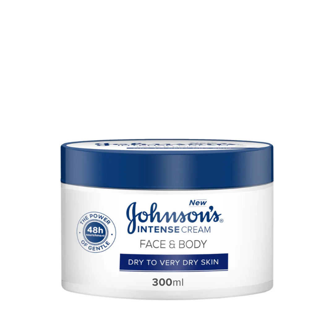 Johnson’s Intense Cream 300ml for very dry skin hydration with vitamin E