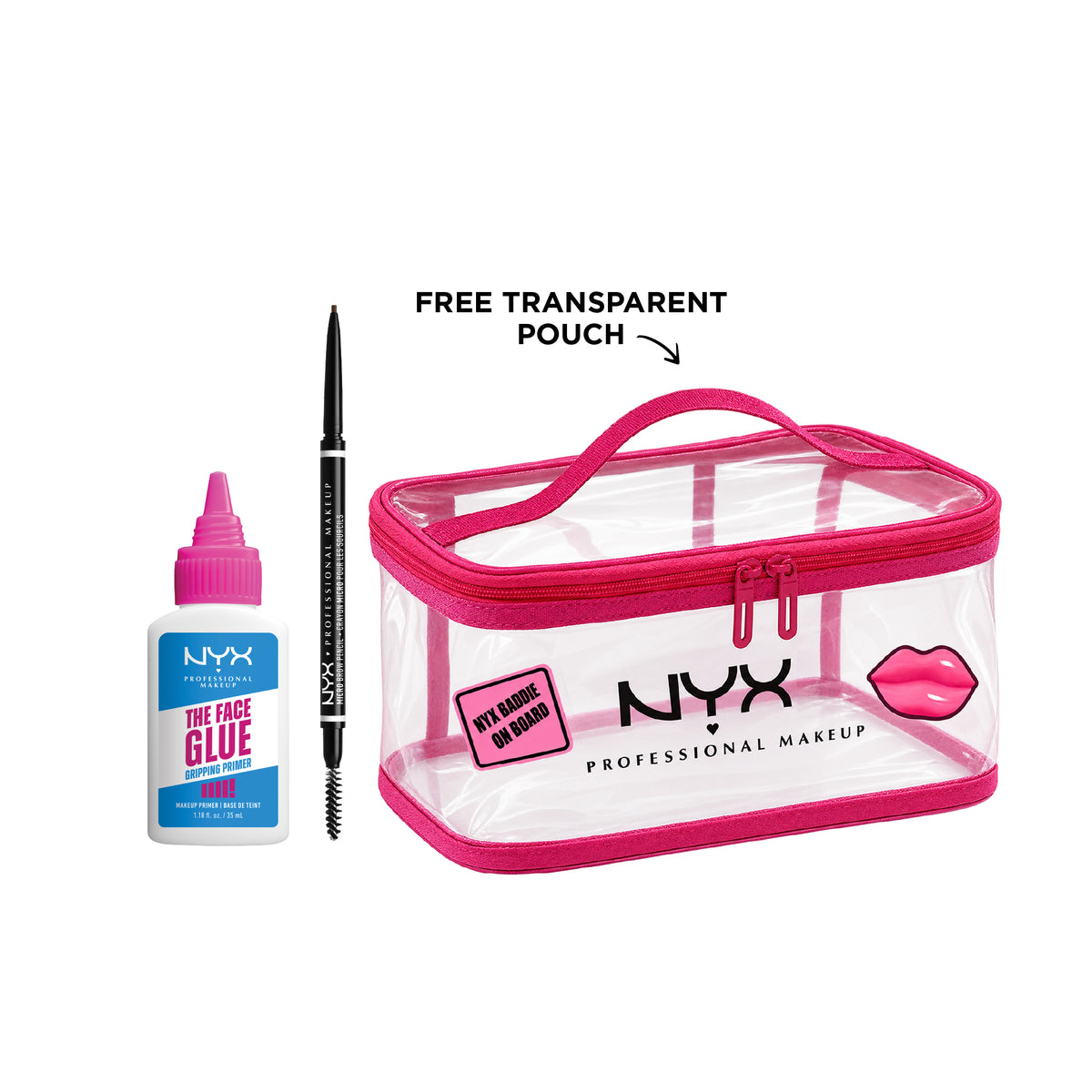 The Face Glue Primer + Micro Brow Pencil + FREE Transparent Pouch At 25% OFF