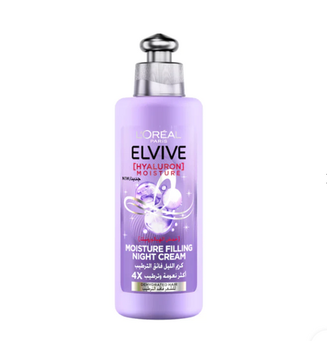 Elvive Hyaluron Moisture Filling Night Cream For Dehydrated Hair- For 4x More Hydrated Hair
