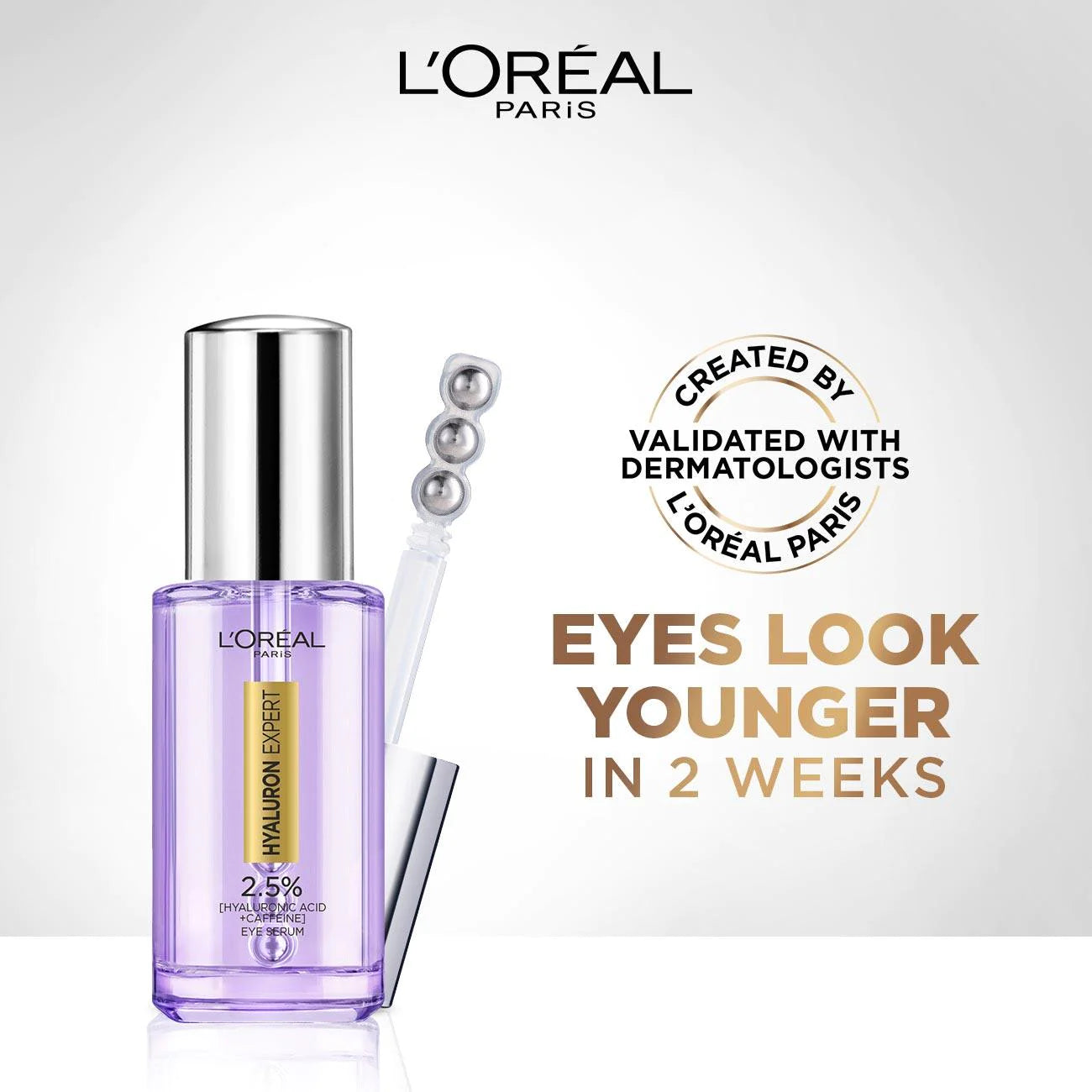 L'Oreal Paris - L’Oréal Paris Hyaluron Expert Eye Serum with 2.5% Hyaluronic Acid & Caffeine