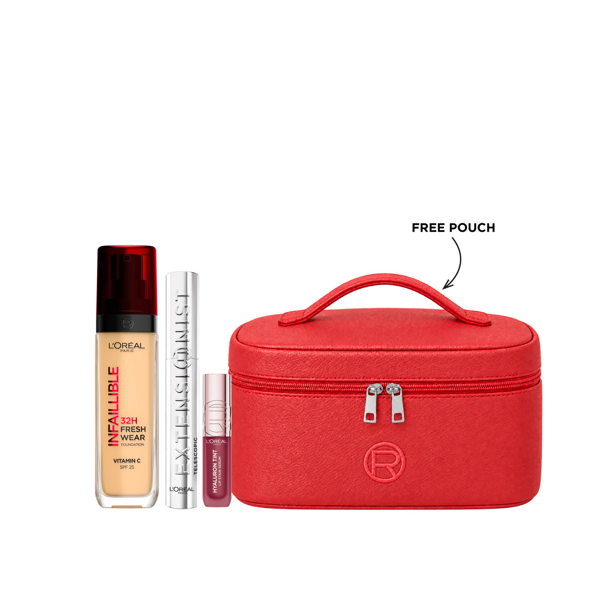 Infaillible Freshwear Liquid Foundation + Extensionist Mascara + Hyaluron Tint Lip Stain Serum + FREE Le Defile Pouch At 25% OFF