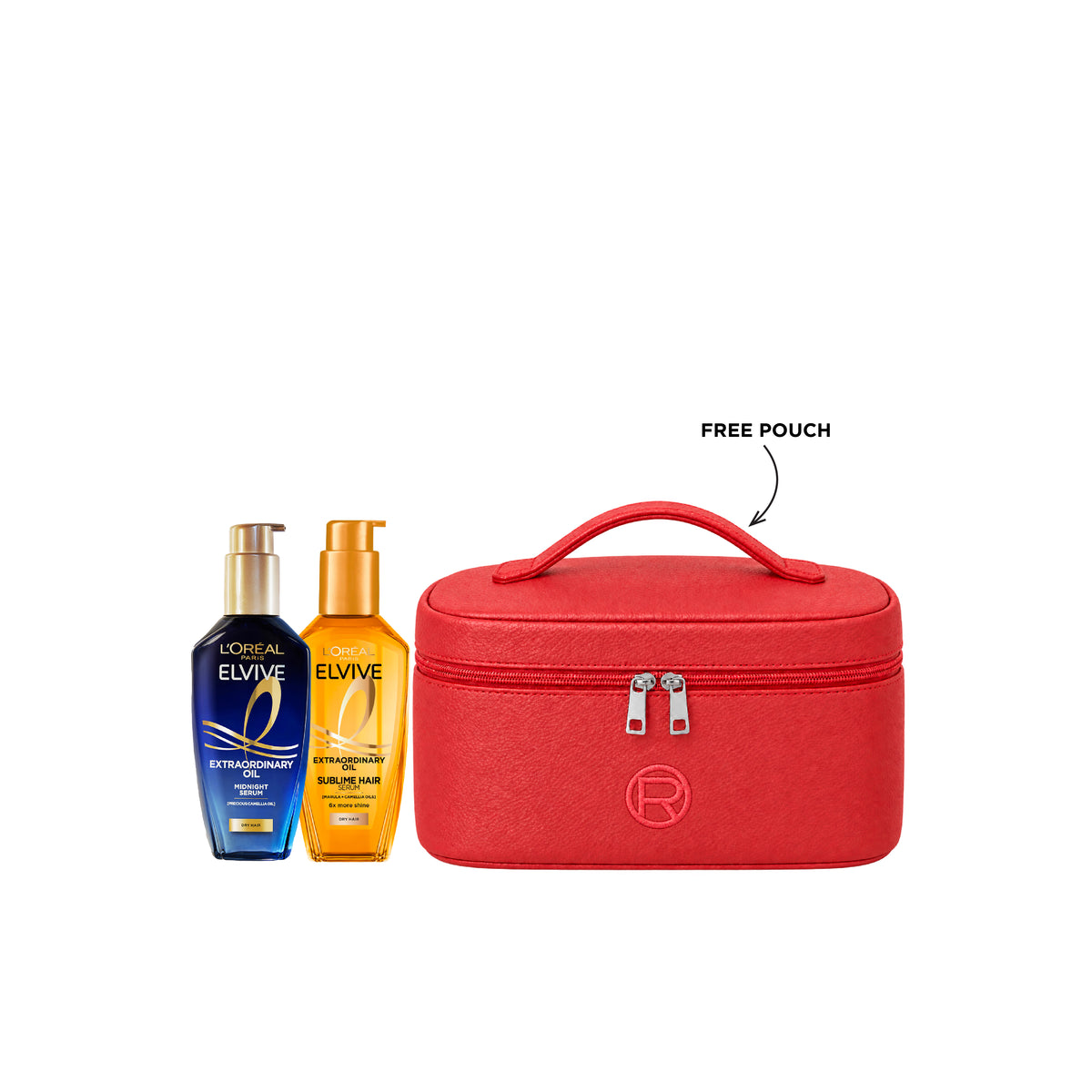 Elvive Extraordinary Oil Midnight Serum + Hair Oil Treatment Serum + FREE Pouch At 25% OFF