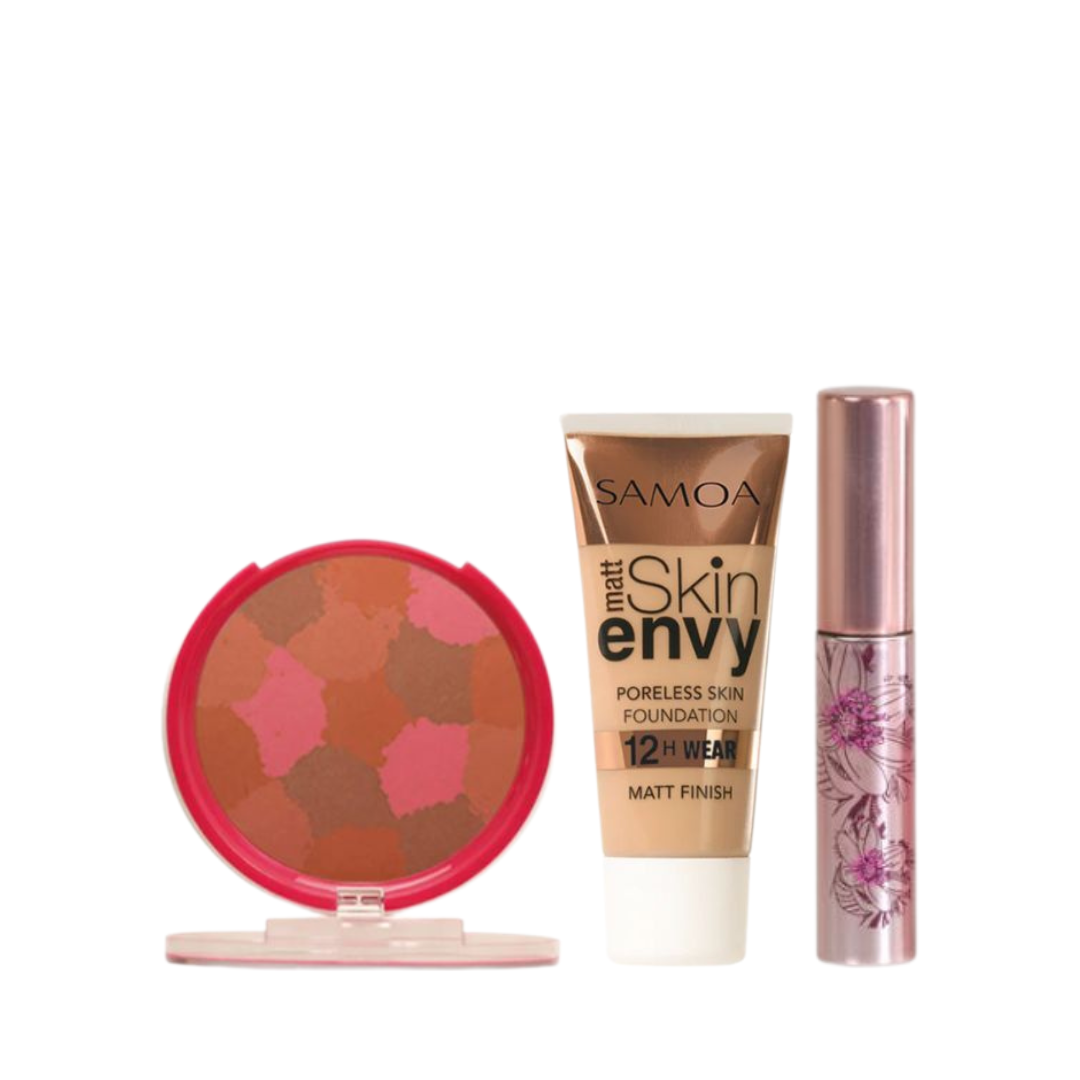 Samoa Cosmetics Bundle – Blush, Foundation & Mascara