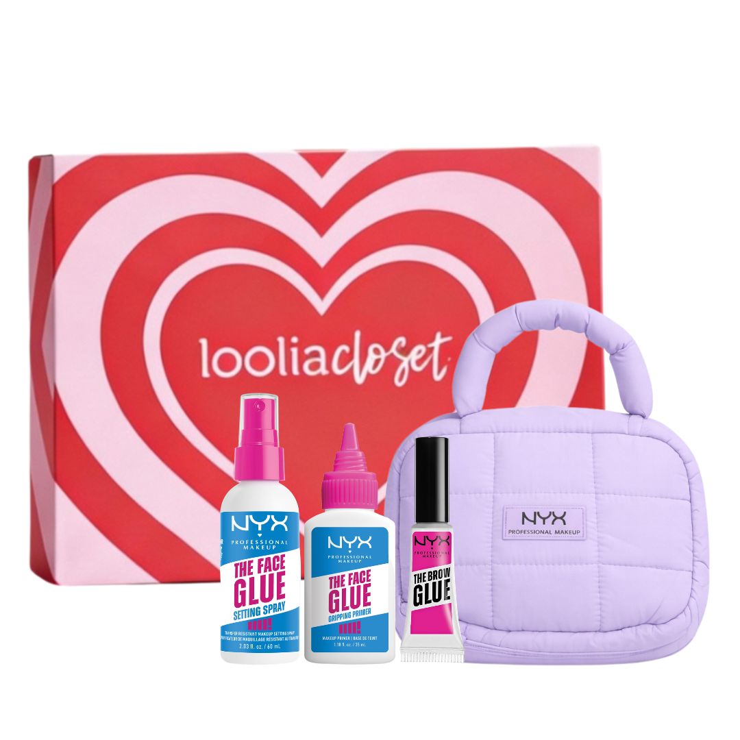 NYX Face Glue bundle primer setting spray brow glue with free pouch
