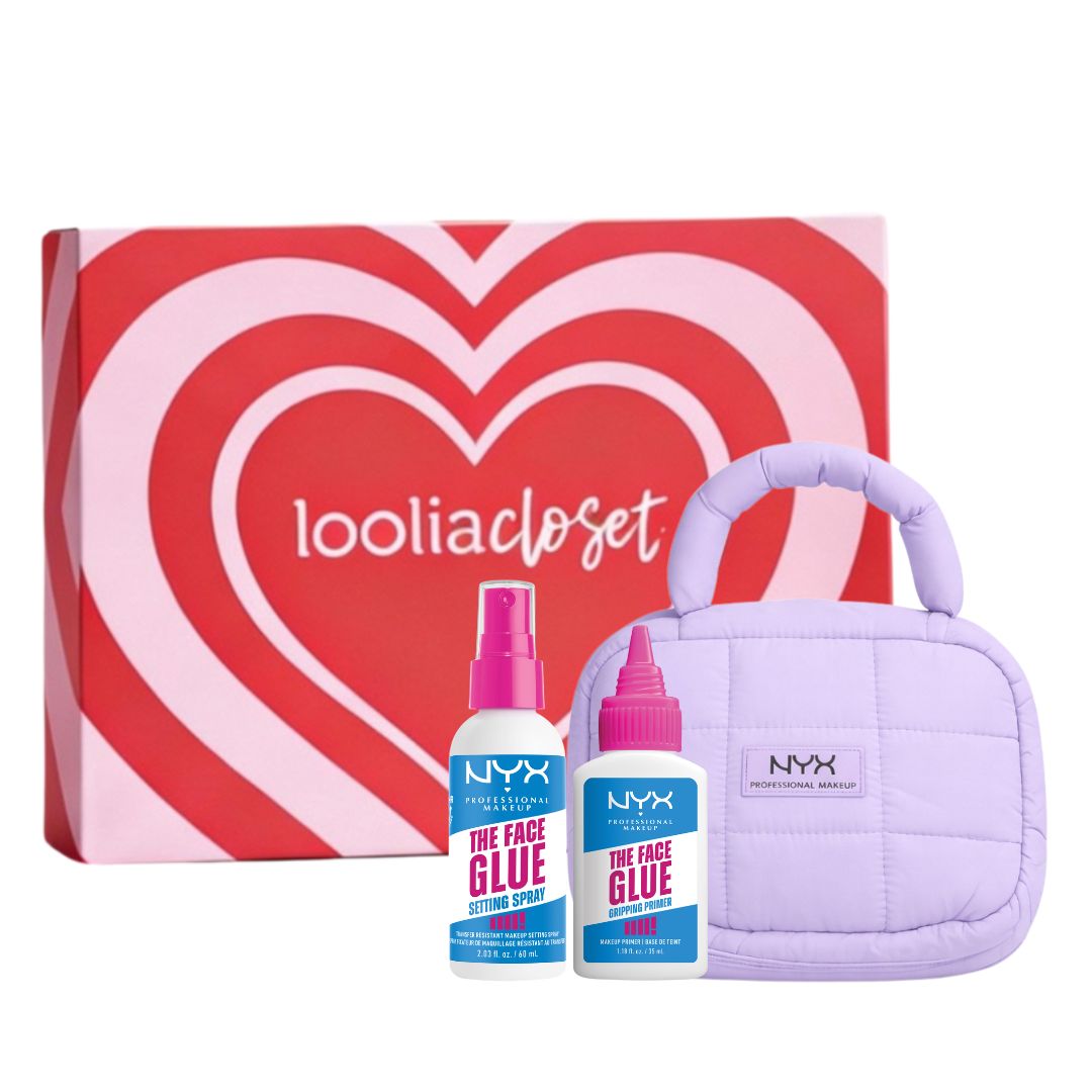 NYX Face Glue primer and setting spray bundle with free handbag pouch