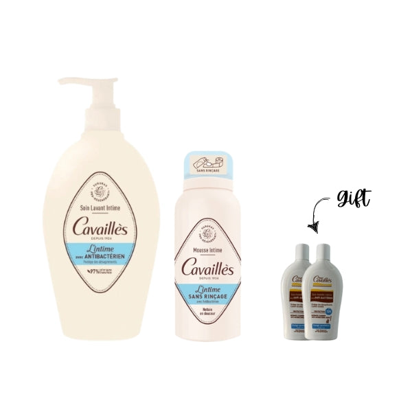 Antibacterial Intimate Cleansing Care 500ML + No-Rinse Intimate Foam 100ml +2x FREE Fusion Intime