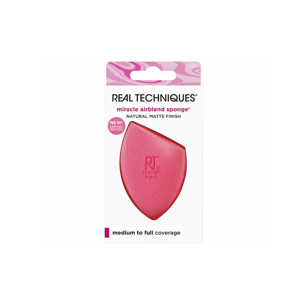 Real Techniques Berry Pop Miracle Airblend makeup blending sponge for liquid and cream foundation