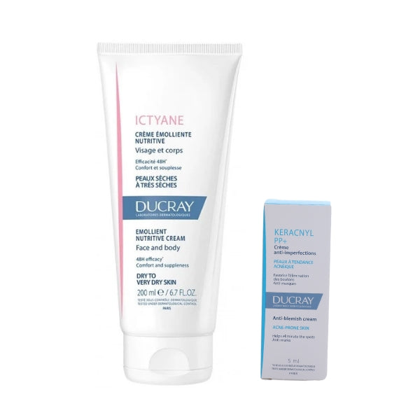 Ducray Ictyane Emollient Nutritive Cream + FREE Anti Blemish Cream 5ML | Loolia Closet