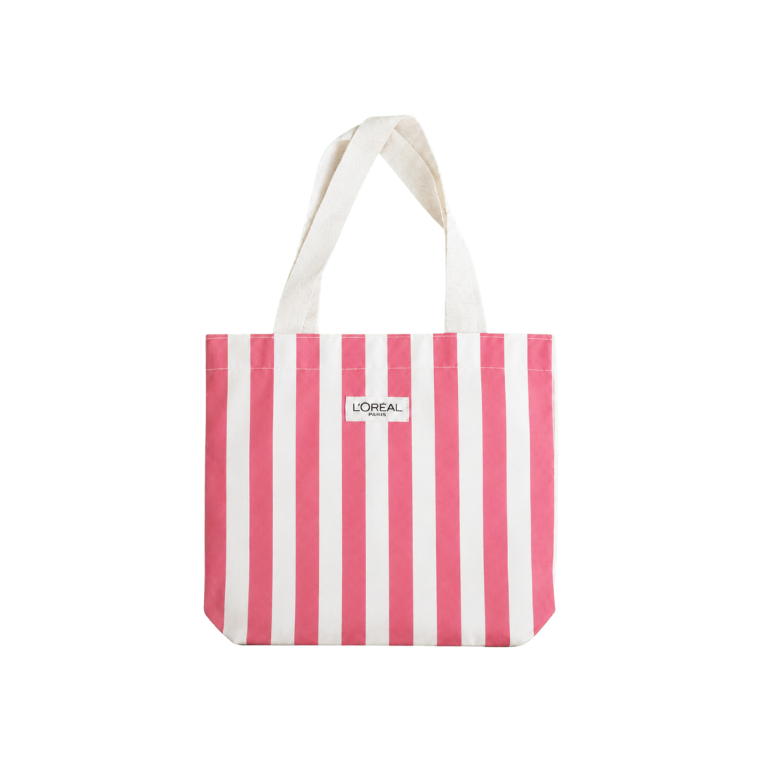 Gift From L'Oréal Paris : Pink Striped Tote Bag