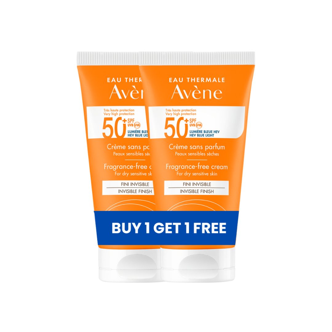 Buy 1 Get 1 Avène Fragrance-free cream SPF50+ Sunscreen 50ml  For Dry Sensitive Skin