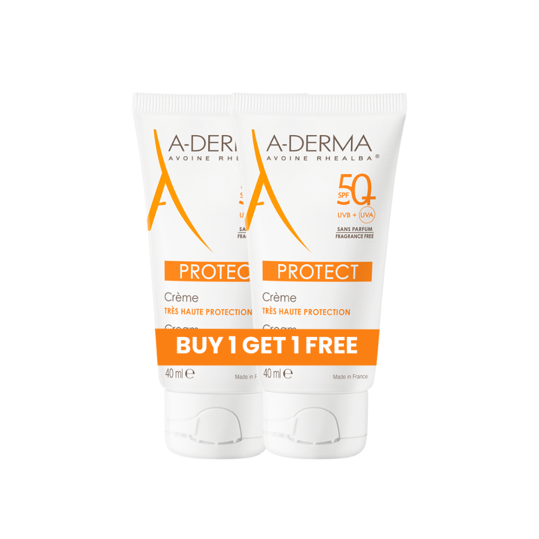 Buy 1 Get 1 Protect Fragrance Free Face Sunscreen for dry, sensitive skin 40 mL