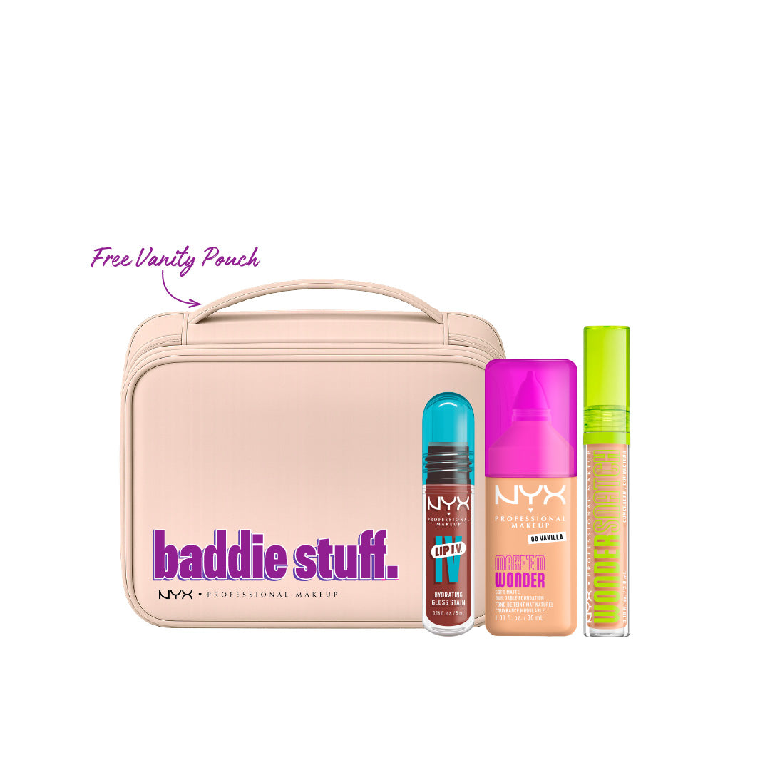 Lip IV Gloss + Make ‘Em Wonder Foundation + Wonder Snatch Concealer + FREE Varity Pouch