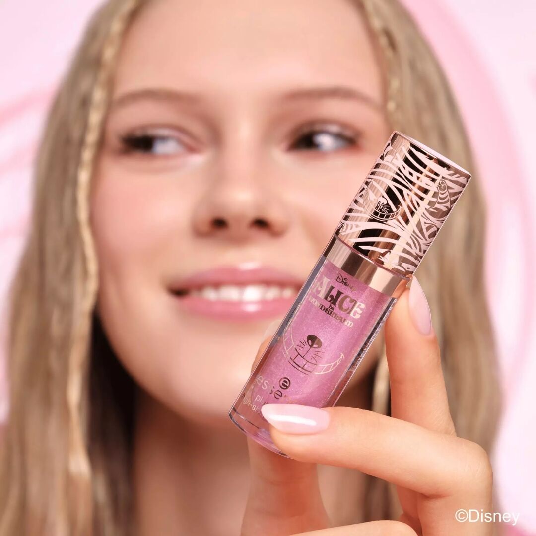 Essence Disney plumping high shine lip gloss shimmer non sticky blackberry